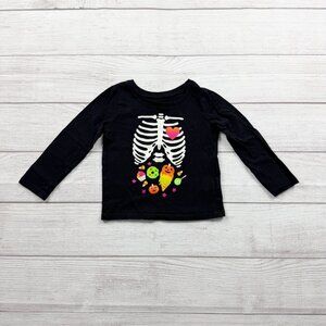 The Children’s Place Toddler Girls Halloween Shirt Skeleton Graphic 18-24 Months